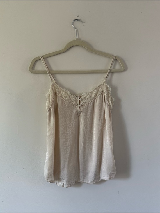 Abercrombie & Fitch Tops - Abercrombie & Fitch Satin Lace Cami Tank Top Women’s Small Cream Leopard Print
